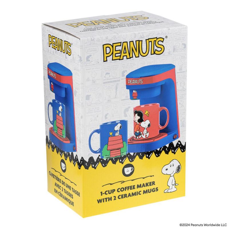 Cafetera Uncanny Brands Peanuts de una taza set de regalo