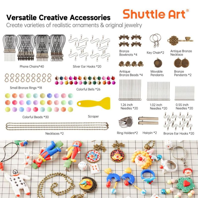 Kit de arcilla polimérica Shuttle Art 112 colores con herramientas y accesorios