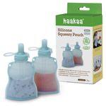 Bolsa de snack haakaa 130 ml reutilizable – Pack de 2 en azul cielo