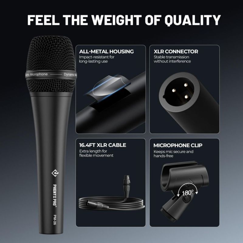 Micrófono Phenyx Pro PM-26 XLR Supercardioide