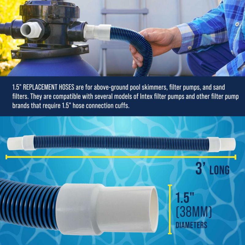 Kit de mangueras para piscina U.S. Pool Supply de alta resistencia de 15" y 91 cm