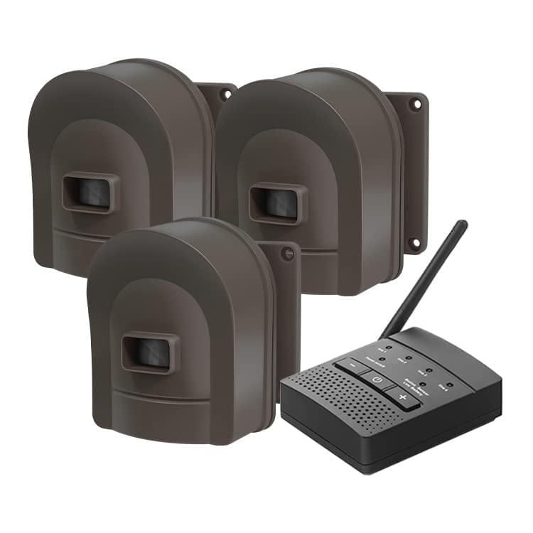 Detector de Movimiento Inalámbrico H HOSMART 1500FT Resistente a la Intemperie 3 Sensores