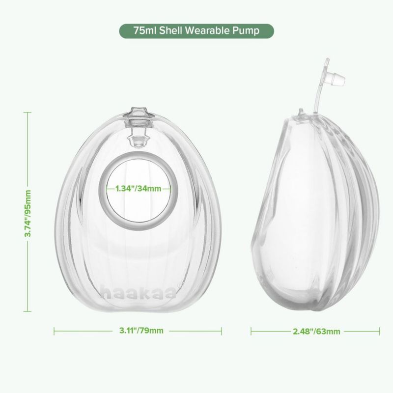 Sacaleches Haakaa Shell 75 ml 2 piezas portátil manual