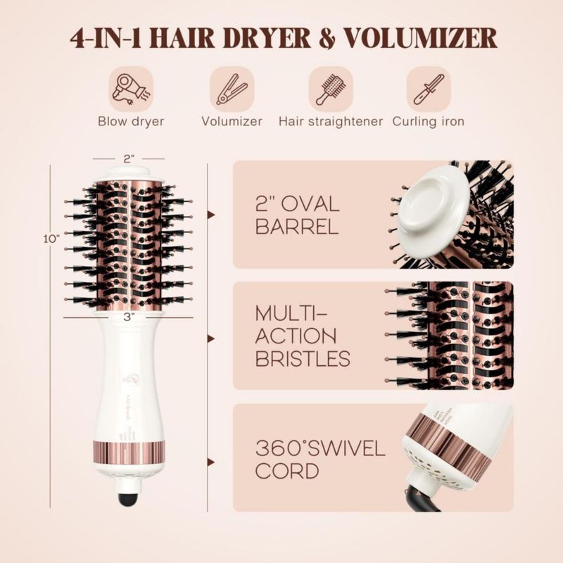 Cepillo secador de pelo de viaje Hair Trends Nano Titanium 2 en 1