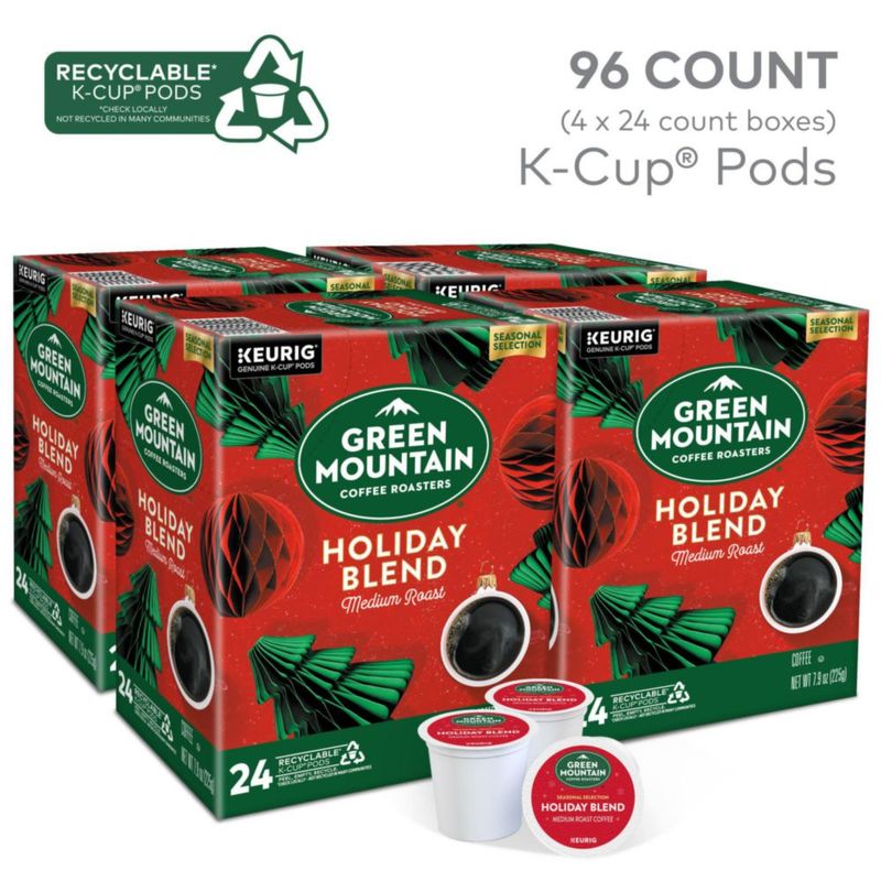 Cápsulas de café Green Mountain Holiday Blend tostado medio 96 unidades