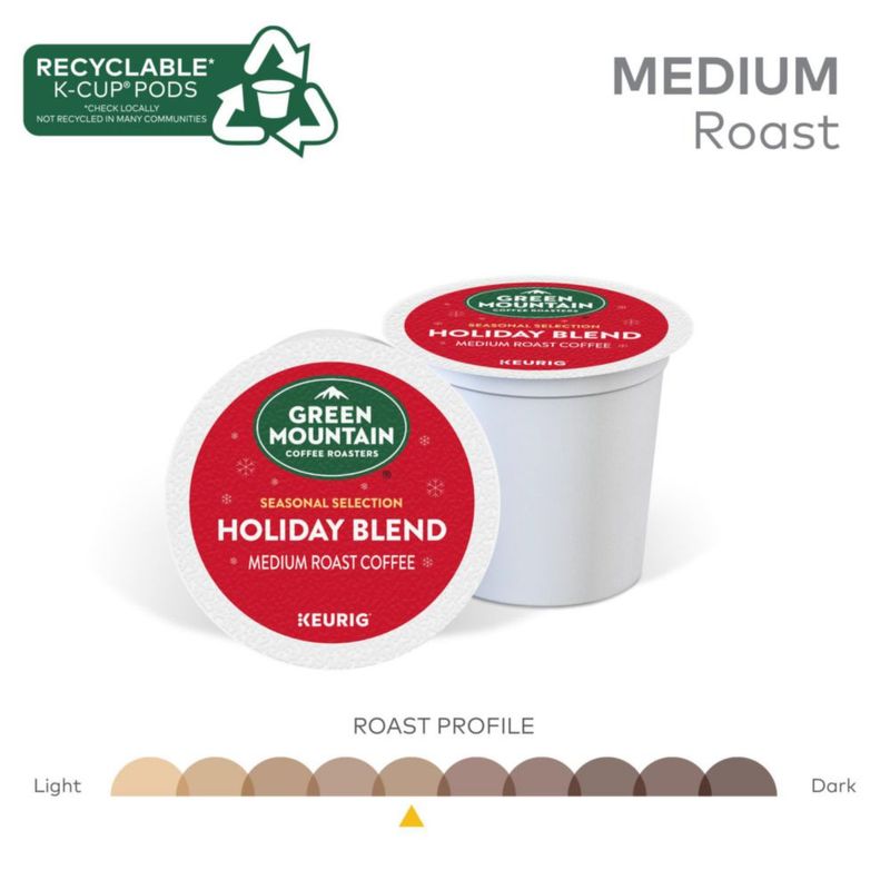 Cápsulas de café Green Mountain Holiday Blend tostado medio 96 unidades