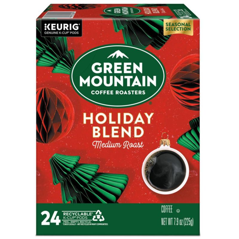 Cápsulas de café Green Mountain Holiday Blend tostado medio 96 unidades