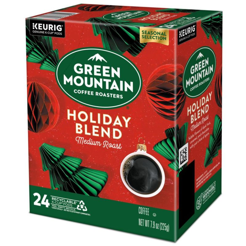 Cápsulas de café Green Mountain Holiday Blend tostado medio 96 unidades
