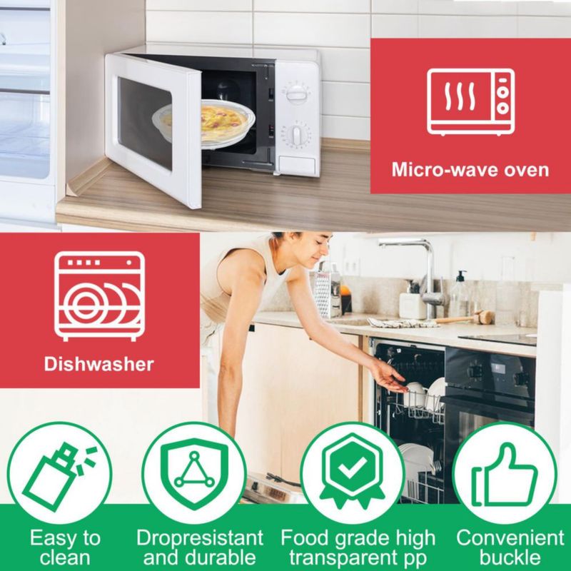Contenedor para Alimentos FMOACEN Transparente 29 cm con 2 Compartimentos