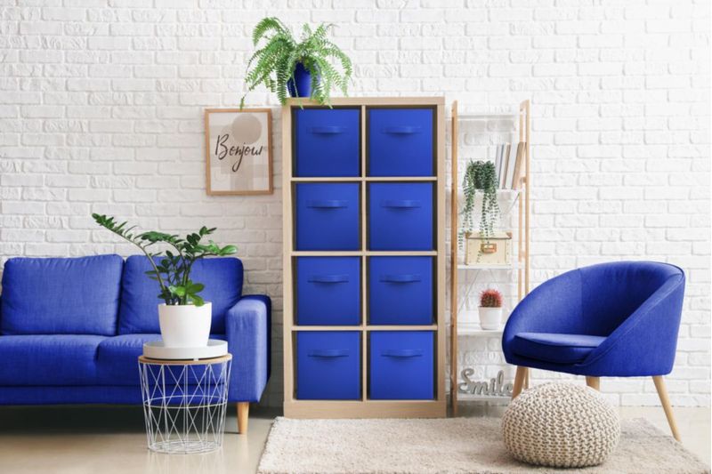 Cubos de Almacenamiento Sorbus Pack de 8 en Azul Real 27x27x28 cm