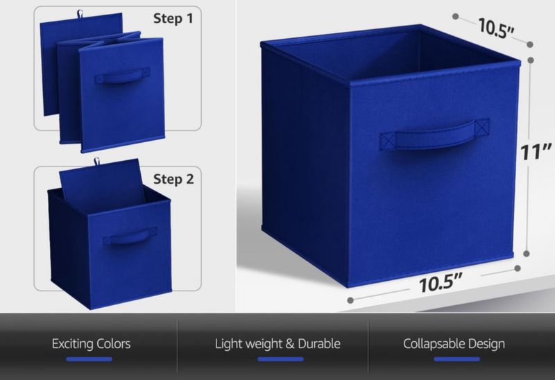 Cubos de Almacenamiento Sorbus Pack de 8 en Azul Real 27x27x28 cm