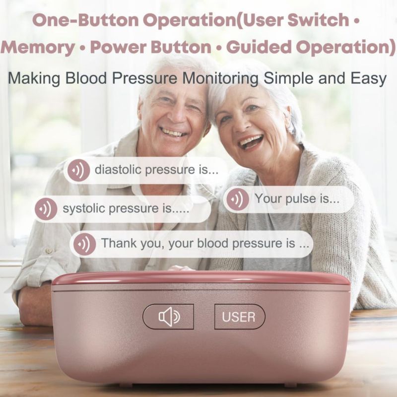 Monitor de presión arterial de muñeca GUAEVER recargable rosa