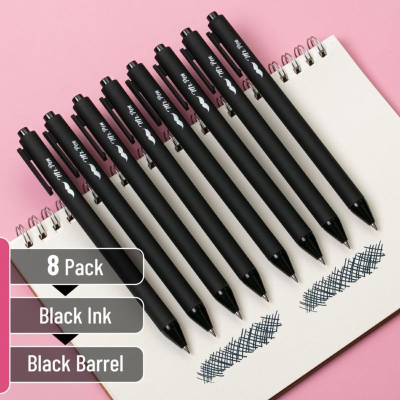 Bolígrafos de gel Mr. Pen – Pack de 8 tinta negra 05 mm