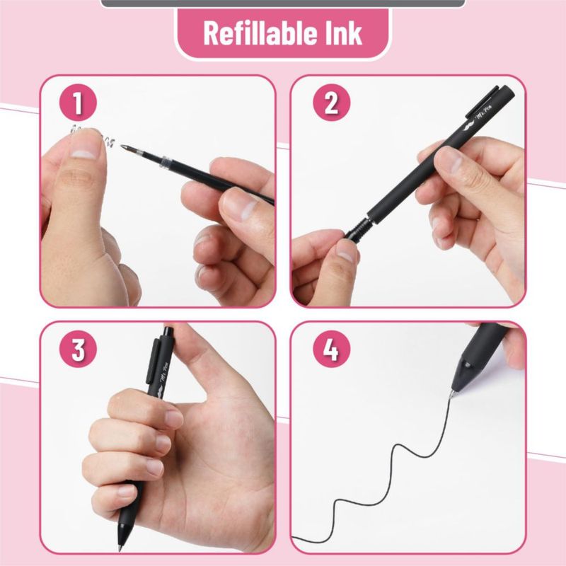 Bolígrafos de gel Mr. Pen – Pack de 8 tinta negra 05 mm