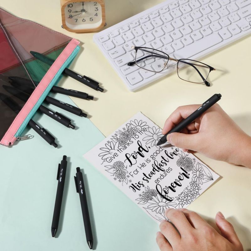 Bolígrafos de gel Mr. Pen – Pack de 8 tinta negra 05 mm