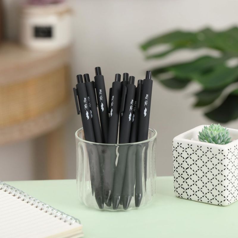 Bolígrafos de gel Mr. Pen – Pack de 8 tinta negra 05 mm