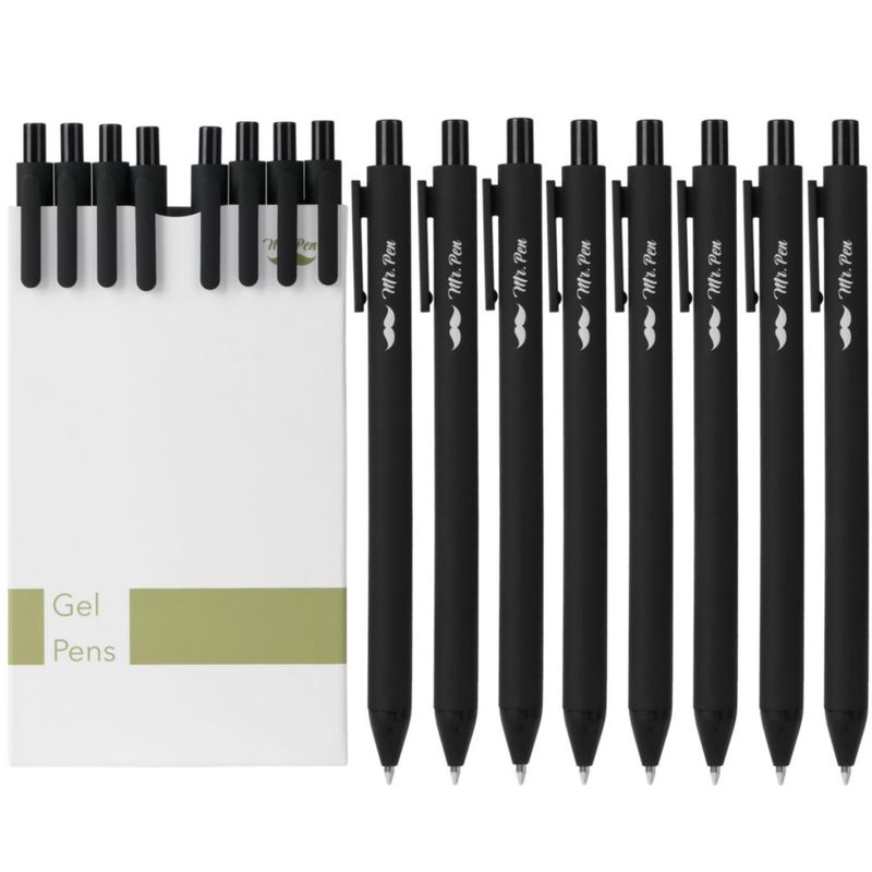 Bolígrafos de gel Mr. Pen – Pack de 8 tinta negra 05 mm