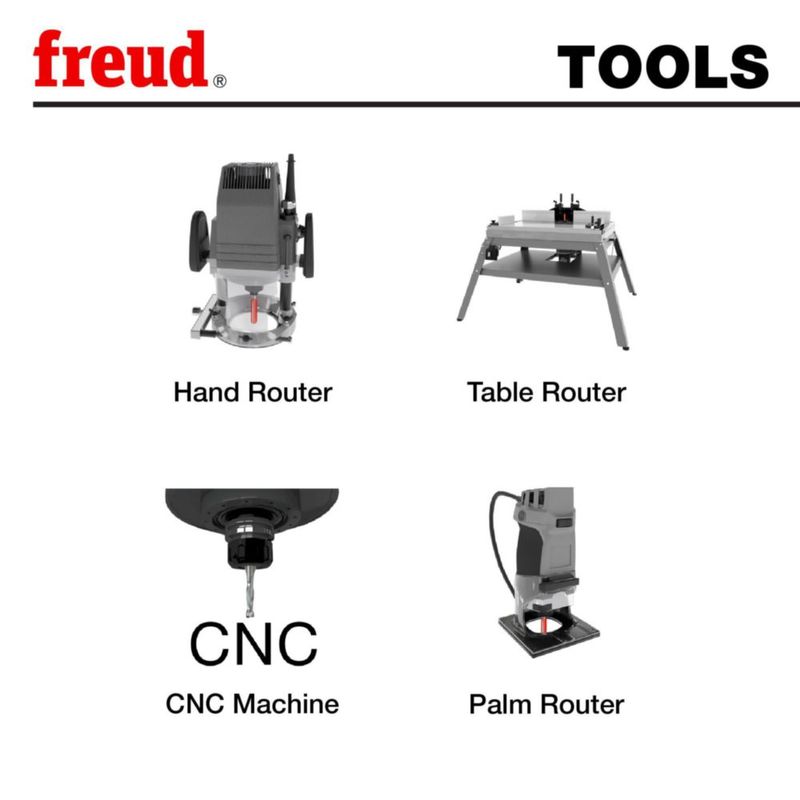 Broca fresadora Freud de 1/4 pulgadas de diámetro vástago de 1/4 pulgadas 24000 RPM