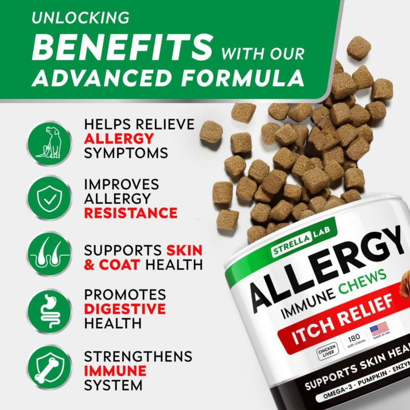 Masticables para Perro STRELLALAB Alivio de Alergias y Picor Omega 3