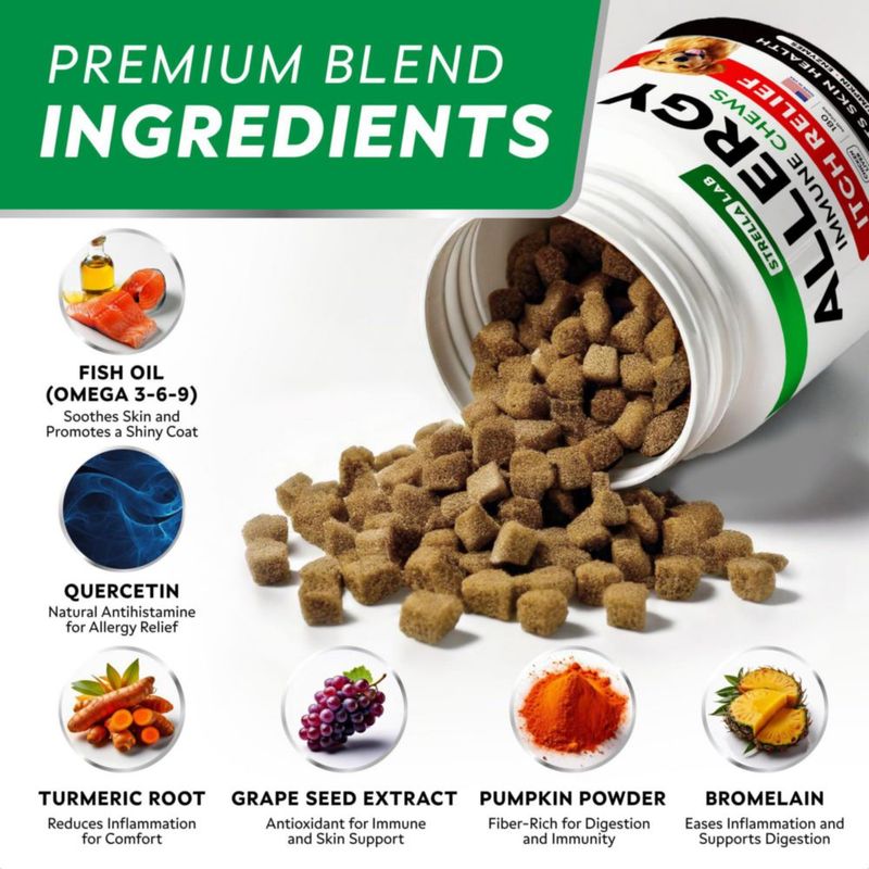 Masticables para Perro STRELLALAB Alivio de Alergias y Picor Omega 3