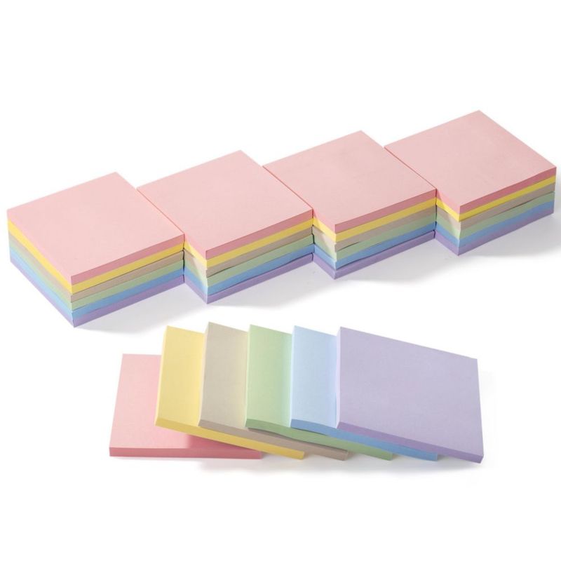 Notas adhesivas Mr. Pen 8 cm 24 blocs 1440 hojas en tonos pastel
