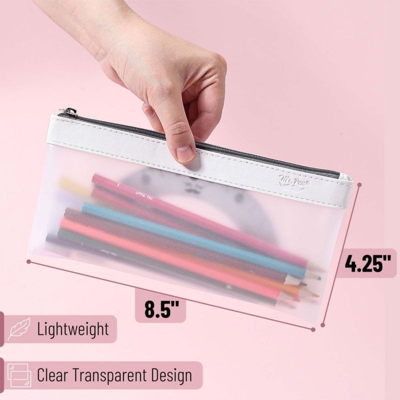 Estuche para lápices Mr. Pen transparente de TPU paquete de 3