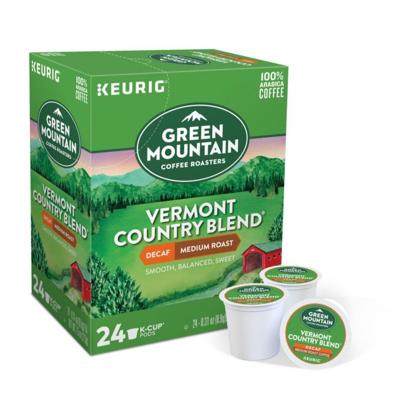 Cápsulas de café Green Mountain Vermont Country Blend Descafeinado 96 unidades