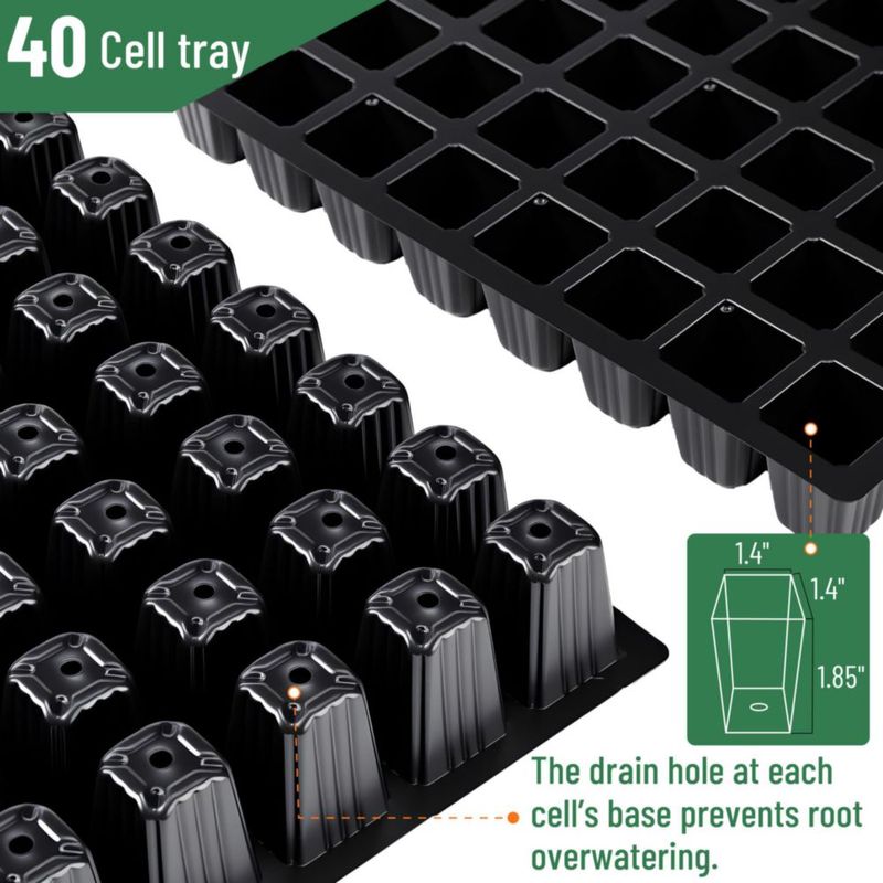 Kit de bandejas para germinar semillas Mr. Pen 10 unidades 400 celdas