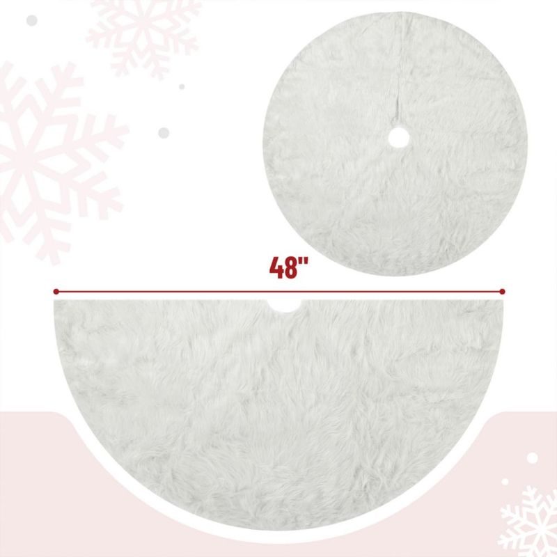 Falda para árbol de Navidad Mr. Pen de 122 cm de piel sintética blanca