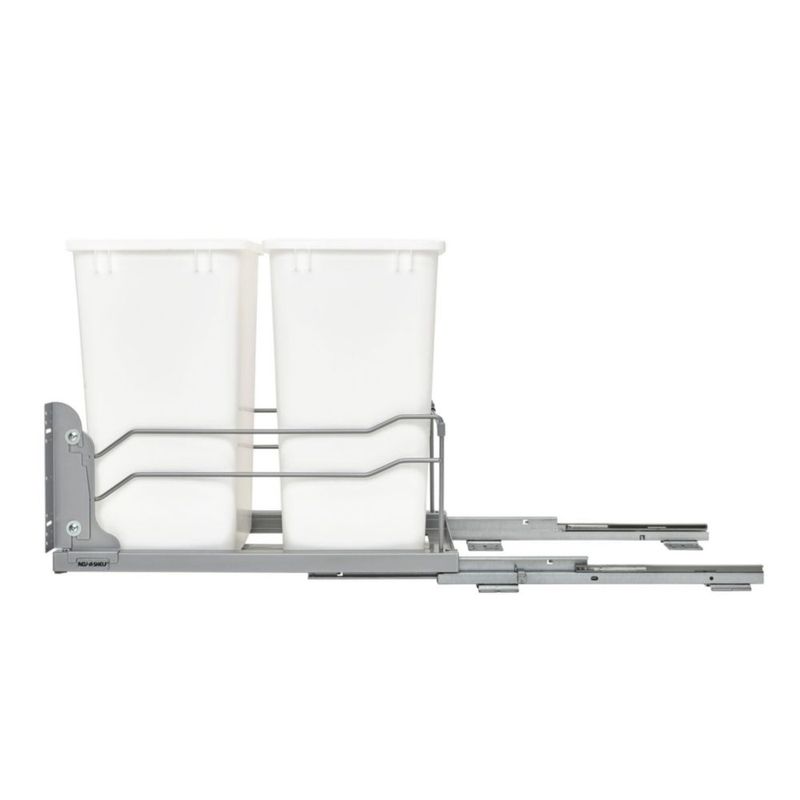 Bote de Basura Doble Extraíble Rev-A-Shelf 33L con Cierre Suave Blanco