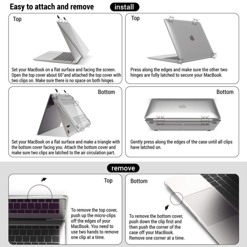 Funda para portátil IBENZER MacBook Air 13" 2022 2021 2020 Transparente