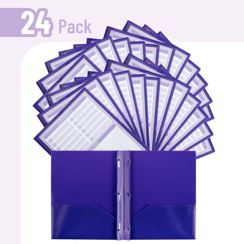 Carpetas plásticas Mr. Pen paquete de 24 tamaño carta morado