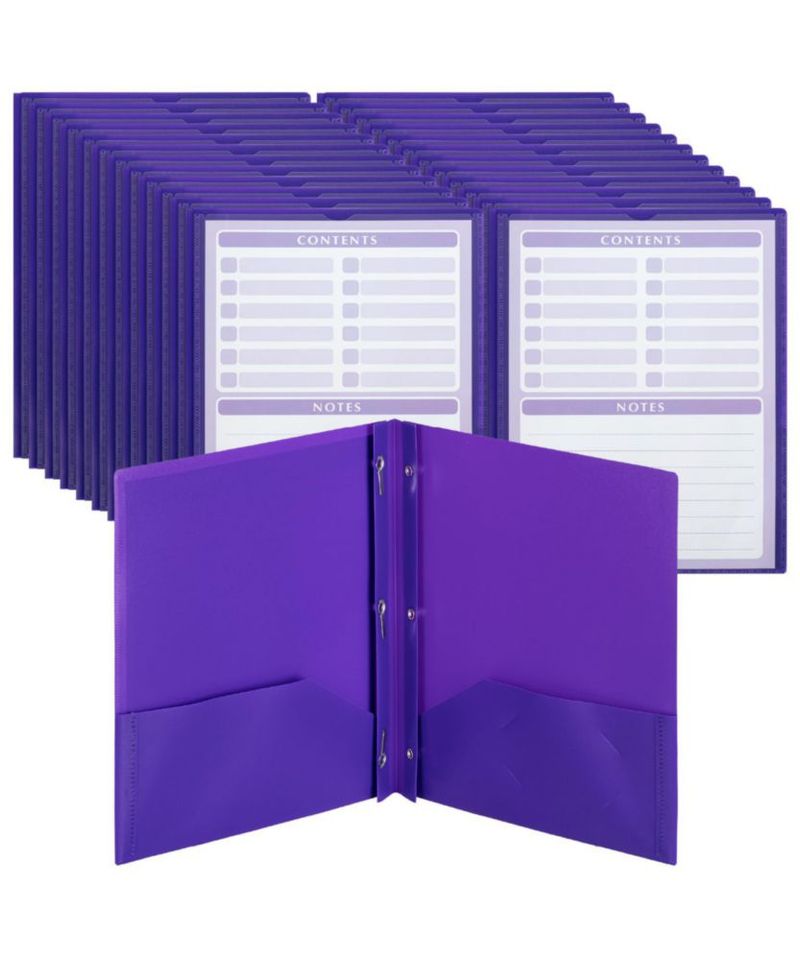 Carpetas plásticas Mr. Pen paquete de 24 tamaño carta morado