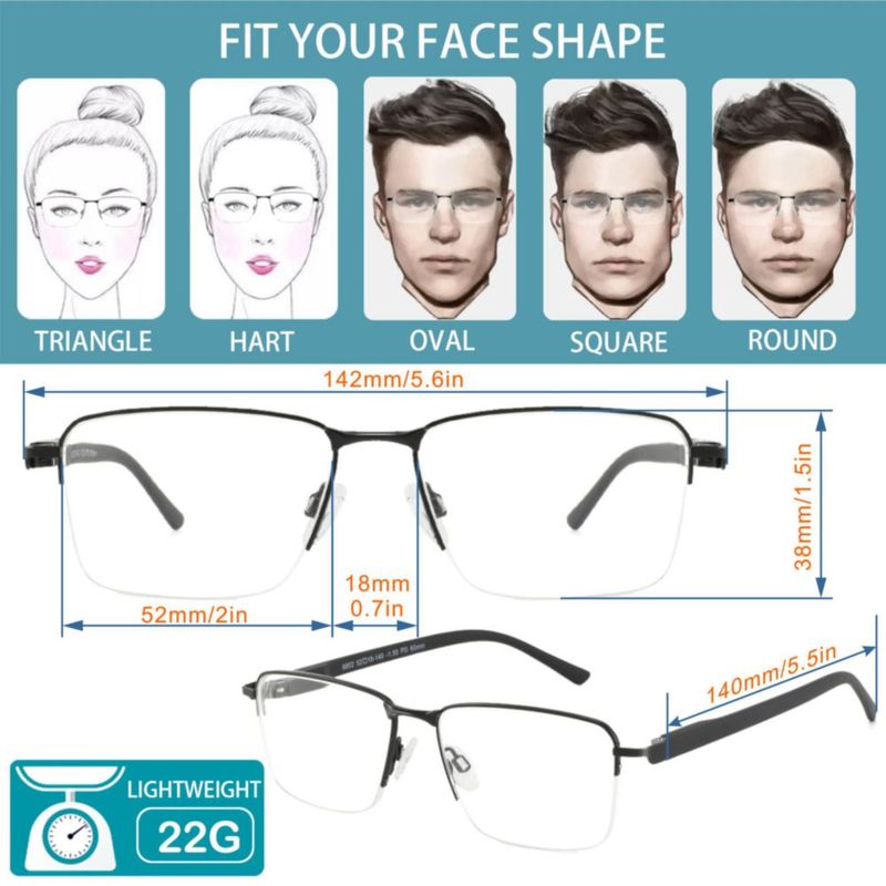 Gafas JCUANGR para miopía con bloqueo de luz azul -0.75