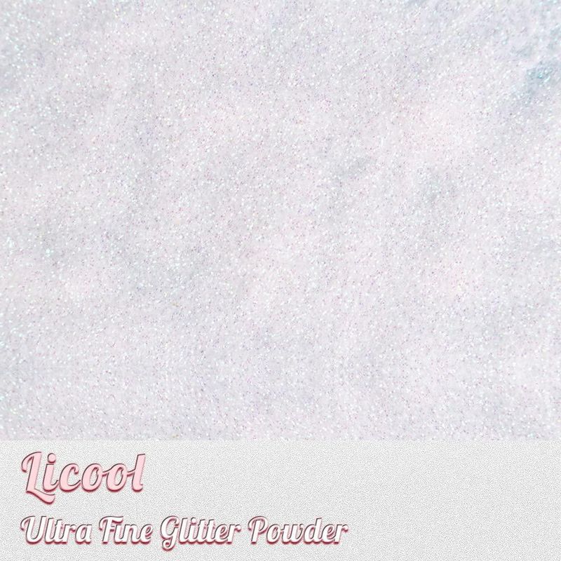 Glitter LICOOL GLITTER blanco iridiscente 100 g brillo fino