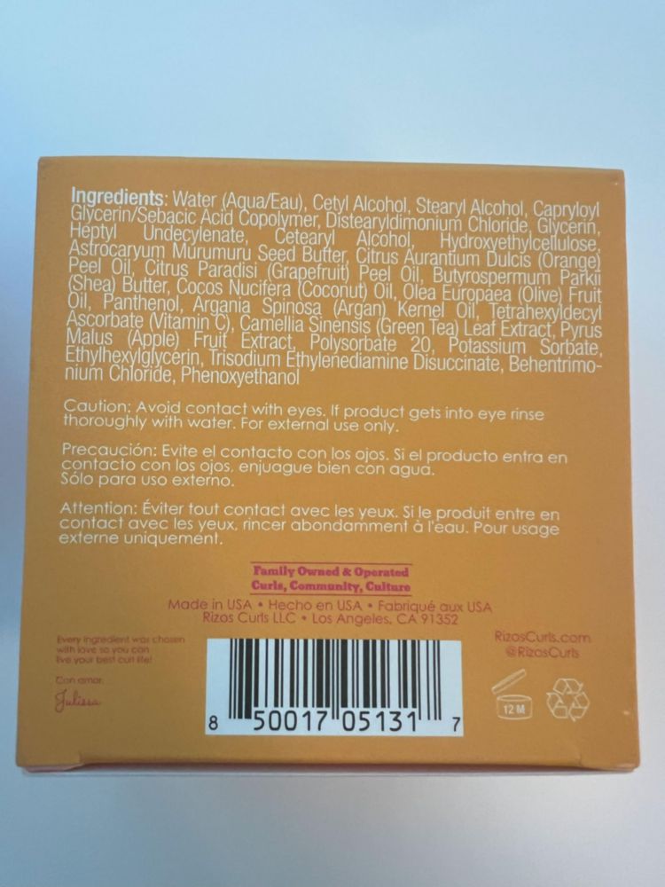 Mascarilla reparadora Rizos Curls Vitamina C 300 ml para cabello seco