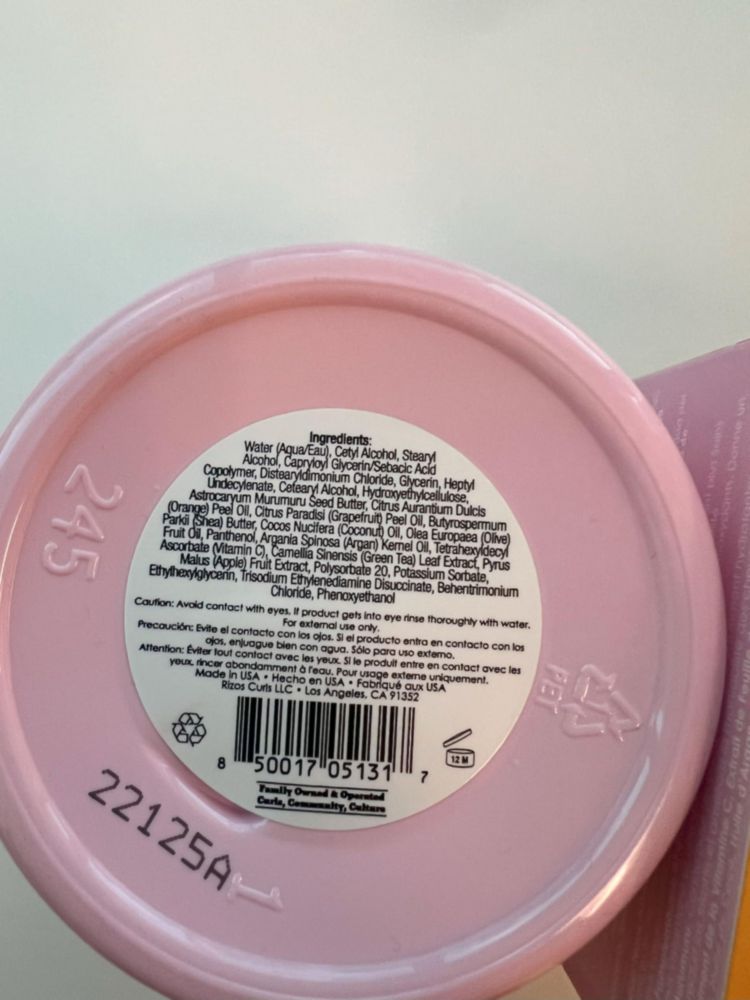 Mascarilla reparadora Rizos Curls Vitamina C 300 ml para cabello seco