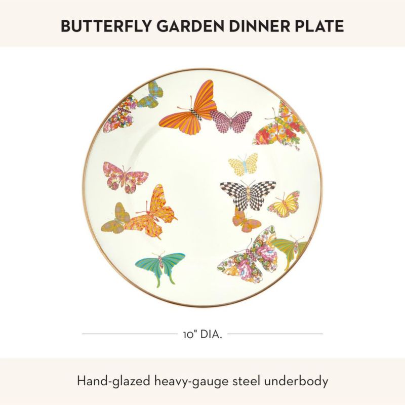 Plato de Cena MACKENZIE-CHILDS – Patrón Jardín de Mariposas