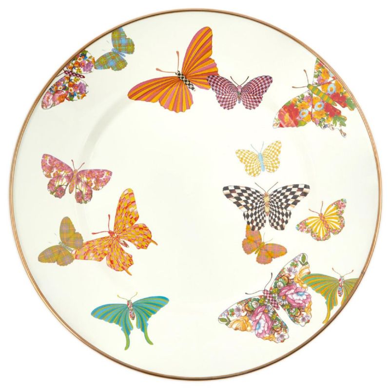 Plato de Cena MACKENZIE-CHILDS – Patrón Jardín de Mariposas