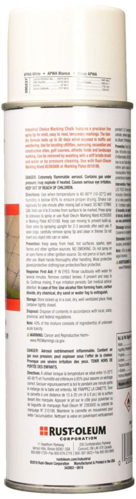 Pintura Rust-Oleum MC1800 Precision Line color blanco brillante 482 g