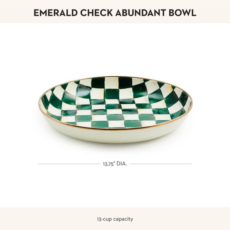 Bol MACKENZIE-CHILDS Emerald Check Verde y Blanco