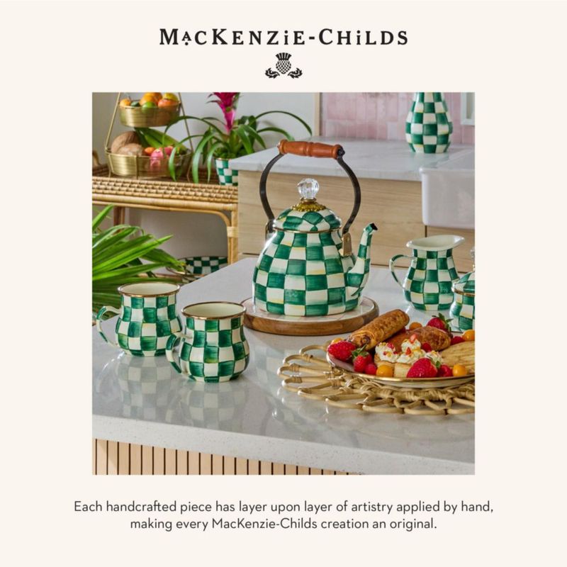 Bol MACKENZIE-CHILDS Emerald Check Verde y Blanco