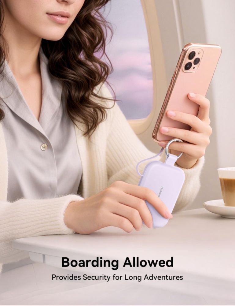 Cargador portátil RORRY CharmGo de 5000 mAh con llavero verde