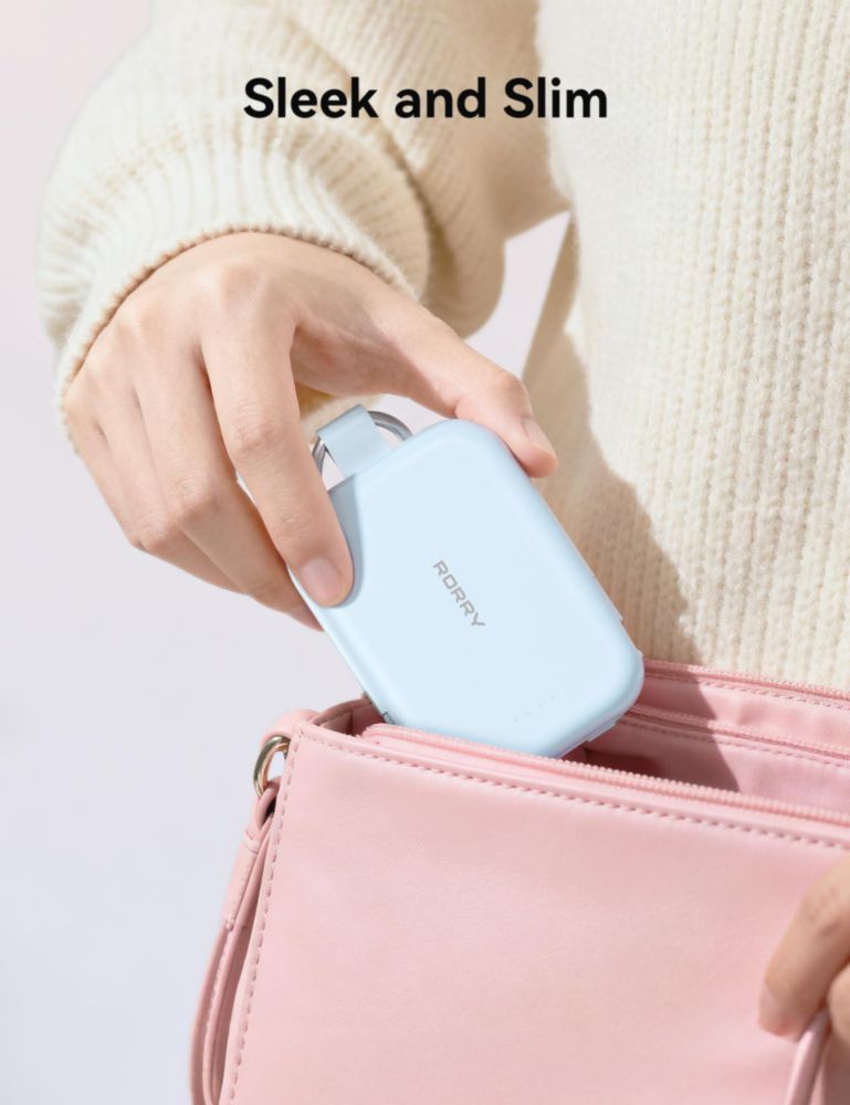 Cargador portátil RORRY CharmGo de 5000 mAh con llavero verde