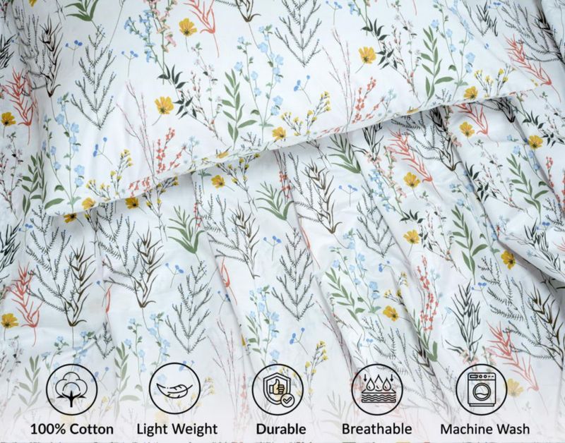 Sábanas RUVANTI Twin XL de Algodón Percal con Aroma Floral