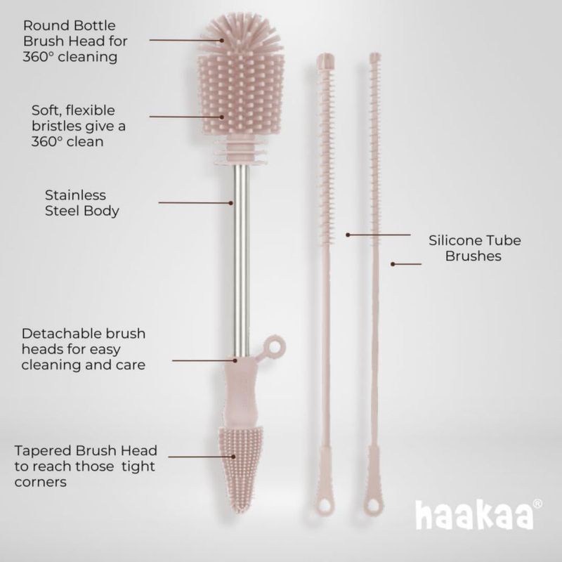 Kit de 3 piezas de cepillos de limpieza haakaa - Verde lima