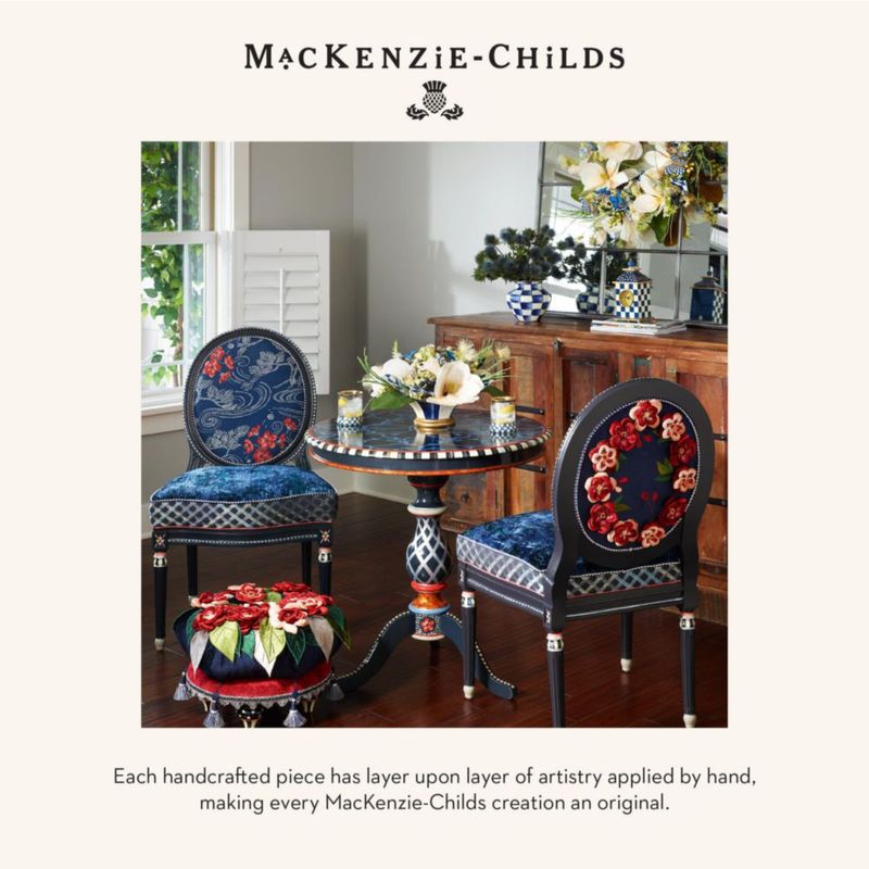 Reloj de escritorio MACKENZIE-CHILDS Royal Check azul y blanco