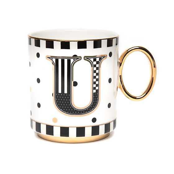 Taza de cerámica MACKENZIE-CHILDS 355 ml con letra U