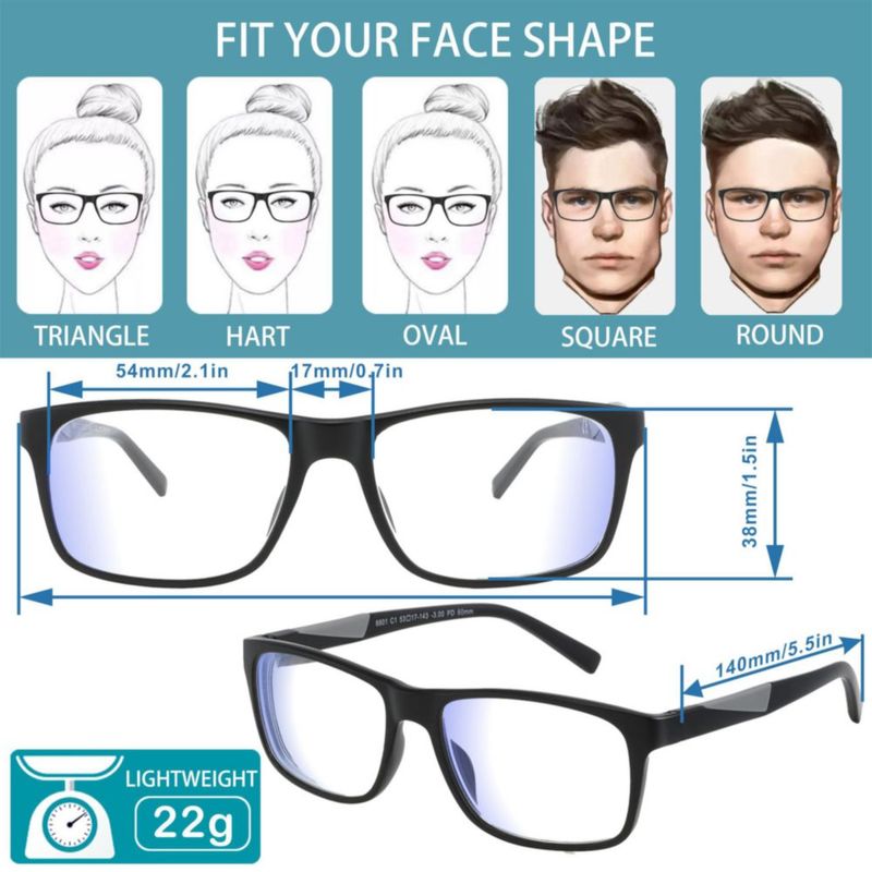 Gafas Correctivas JCUANGR para miopía con filtro de luz azul -1.0