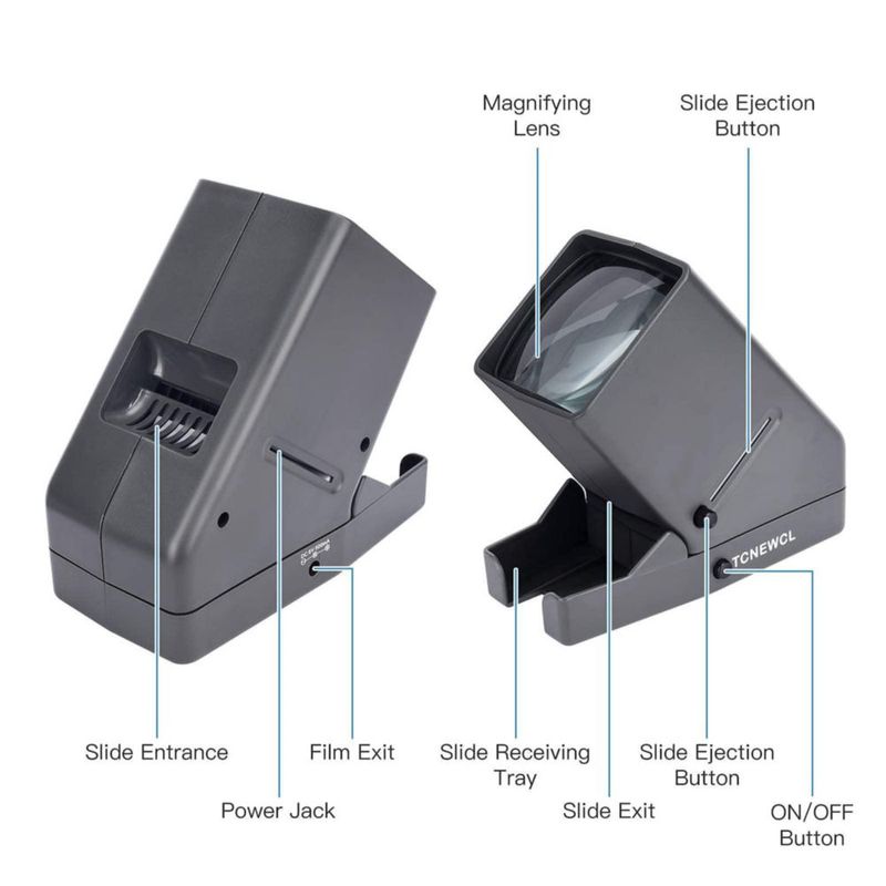 Visor de diapositivas y películas TCNEWCL de 35 mm con aumento 3X